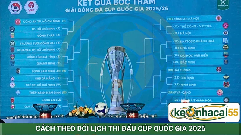 Cách theo dõi lịch thi đấu Cúp Quốc Gia 2026